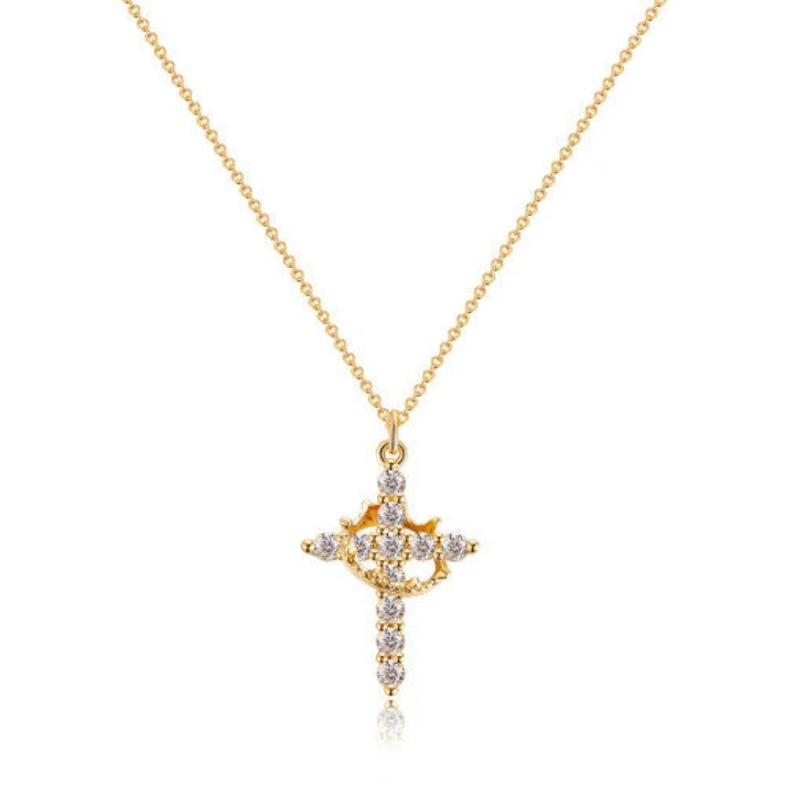 Cross & Crown Necklace